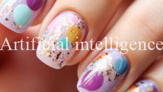 パーティーバルーンとコンフェッティのネイル #1039