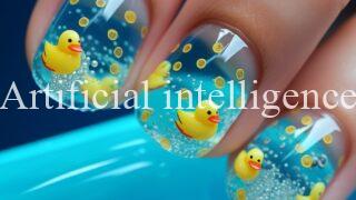 泳ぐあひるちゃんネイル 🐤 #1072