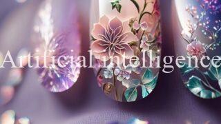 生け花と花火のネイルチップ #527