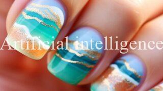 夕焼け前の波打ち際ネイル 🏖 #959