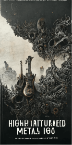 スチームパンクな架空のメタルバンドのポスター風イラスト壁紙 機械じかけのメタルアーティストのグラフィックの待受 AIイラスト待受 縦長画像 steampunk fiction metal band poster illustration