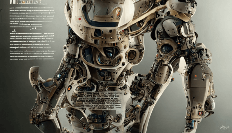 近未来的なロボット・パワードスーツのデザイン資料 デスクトップ用イラスト壁紙