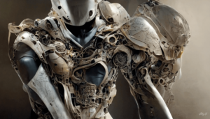 近未来的なロボット・パワードスーツのデザイン資料 デスクトップ用イラスト壁紙