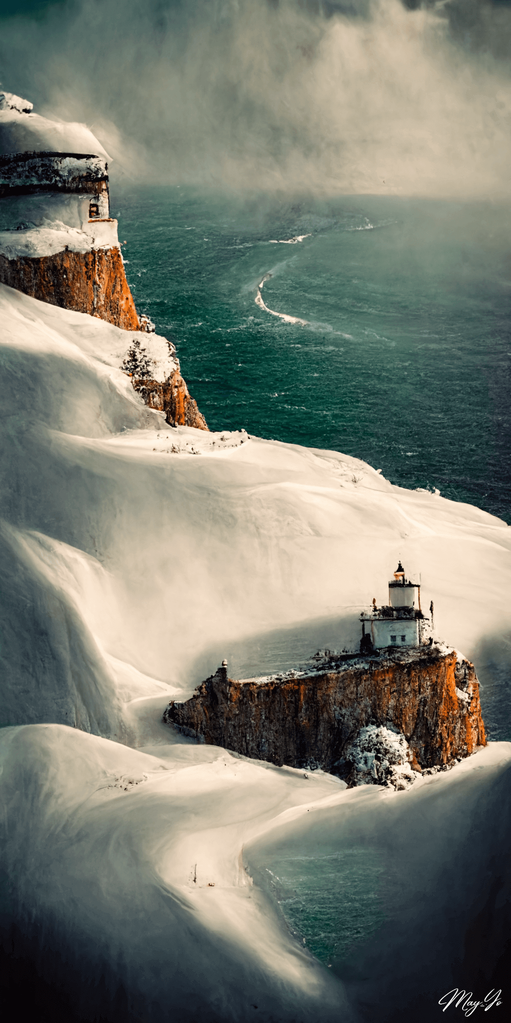 雪に覆われた断崖絶壁の壁紙イラスト 冬の孤島の雪景色の絵画風待受画像 Daha 壁紙 待受イラスト 雪に覆われた断崖絶壁の壁紙イラスト 冬の孤島の雪景色の絵画風待受画像 Daha 壁紙 待受イラスト