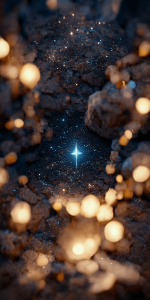 星降る夜空の壁紙イラスト 星空のイラスト待受 AIイラスト待受 縦長画像 starry night illustration fiction art